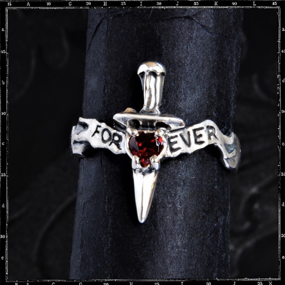 Crazy Pig Designs - Heart and Dagger ring